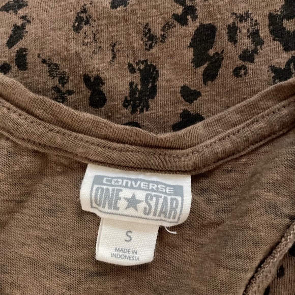 Leopard CONVERSE ONE ★ STAR Scoop Neck Racerback Tank Top - Picture 3 of 4